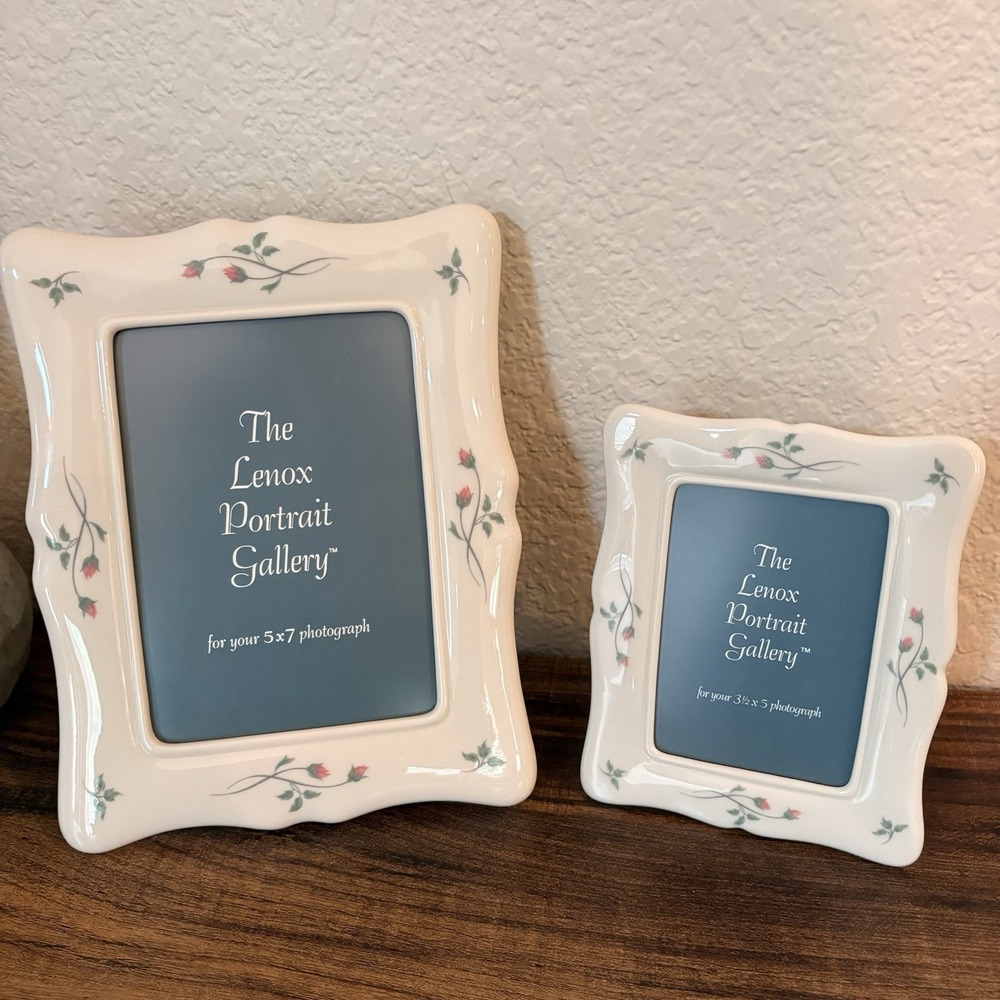 VTG Lenox Rose Manor Porcelain Picture Frames Floral 3.5"x5" & 5x7" NWT